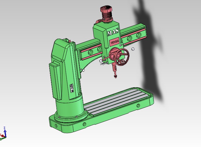 通用摇臂钻三维模型3D图纸