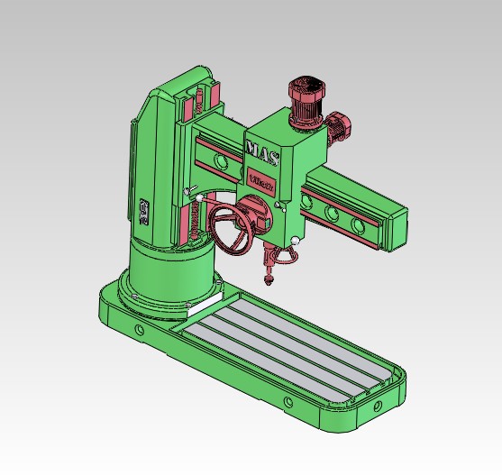 通用摇臂钻三维模型3D图纸
