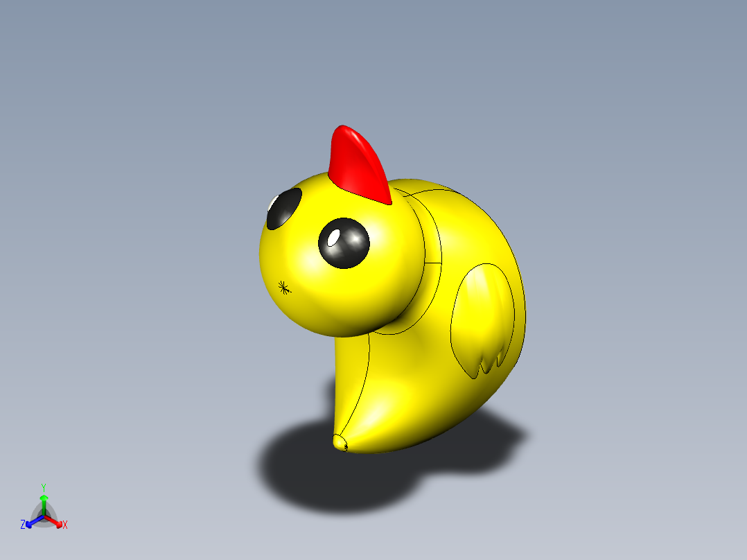 小黄鸭正等轴测图