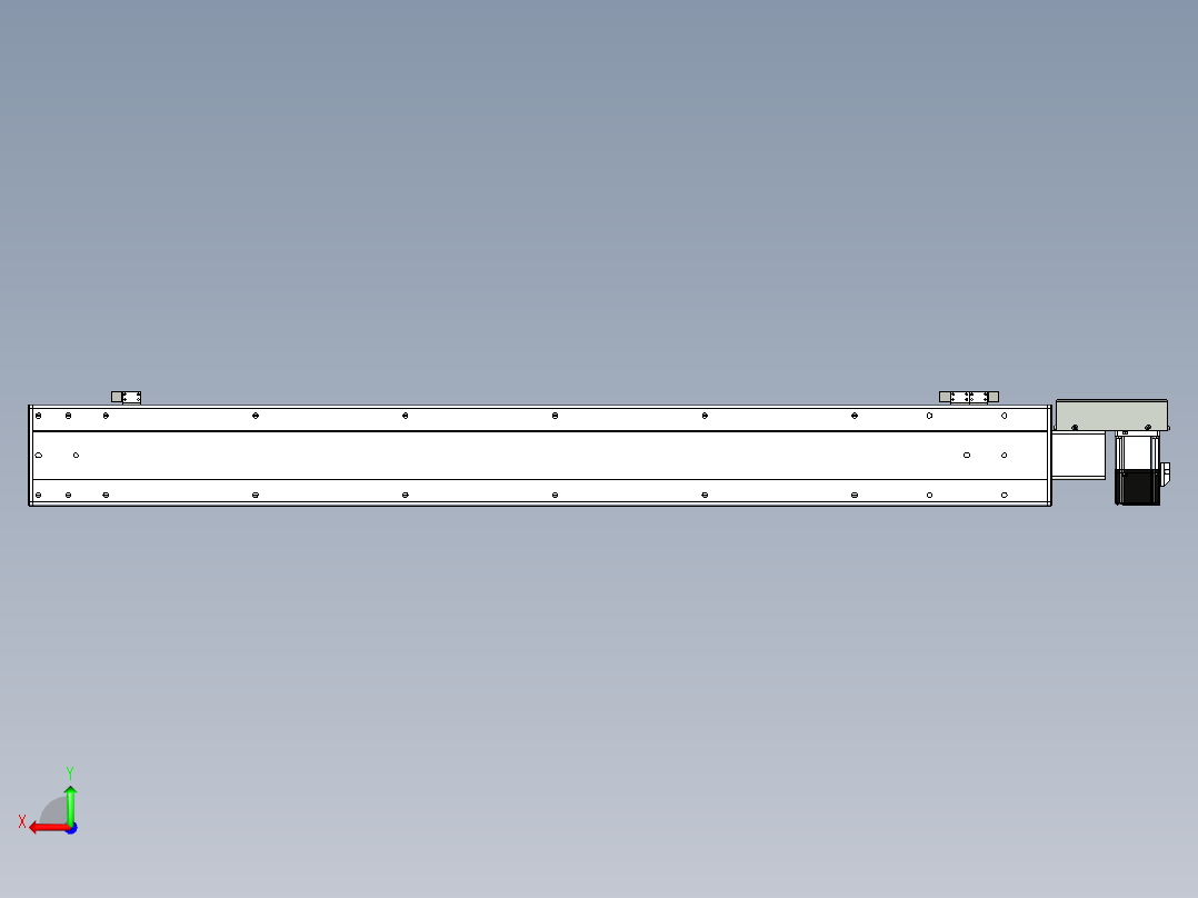 同步带滑台-半封闭B13H-L45-S1100-R-P40-D3后视图