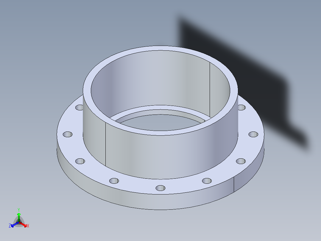 聚氯乙烯配件26-Sch80_Flange Vanstone_SOC_854-120_12in正等轴测图
