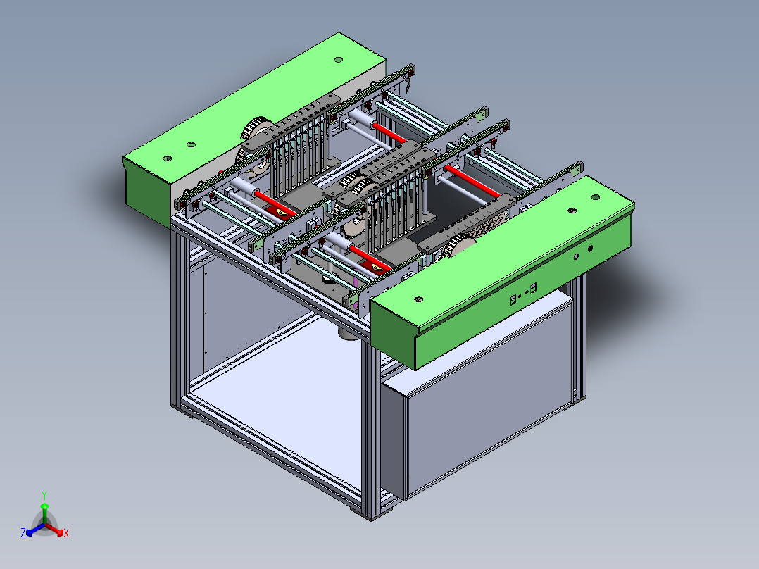 PCB板存板自动送料机正等轴测图