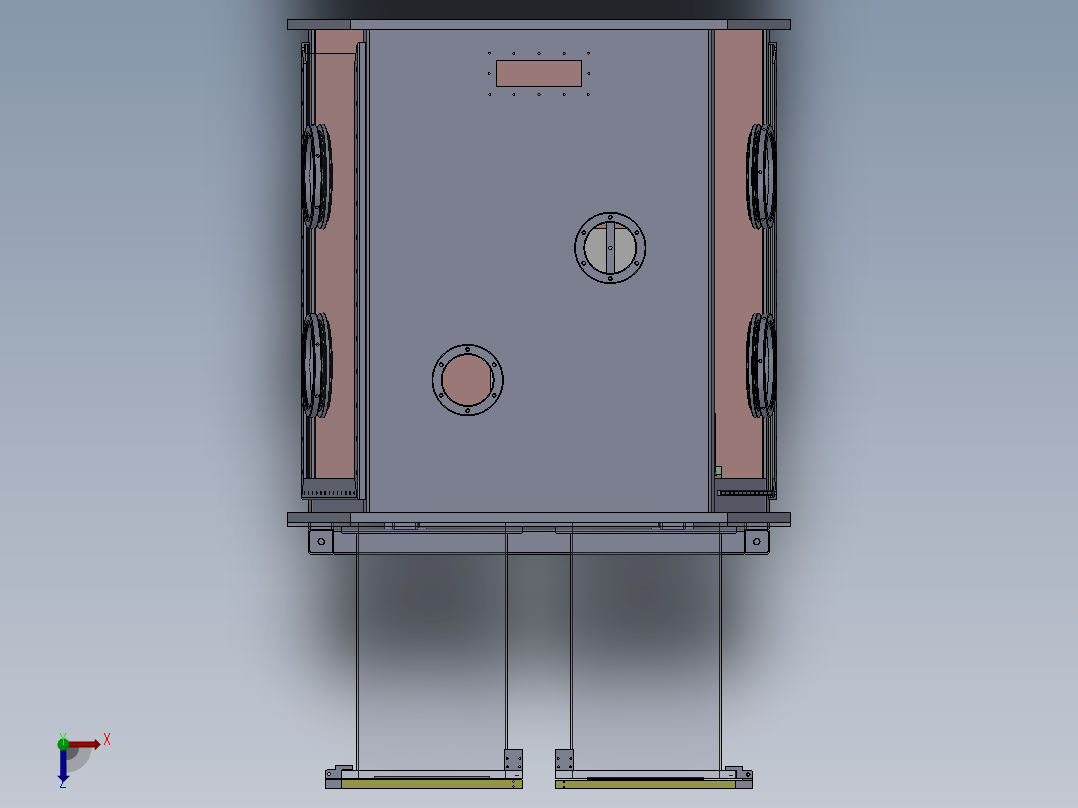 1.2米8工位铝壳手套箱（sw16可编辑+工程图）俯视图