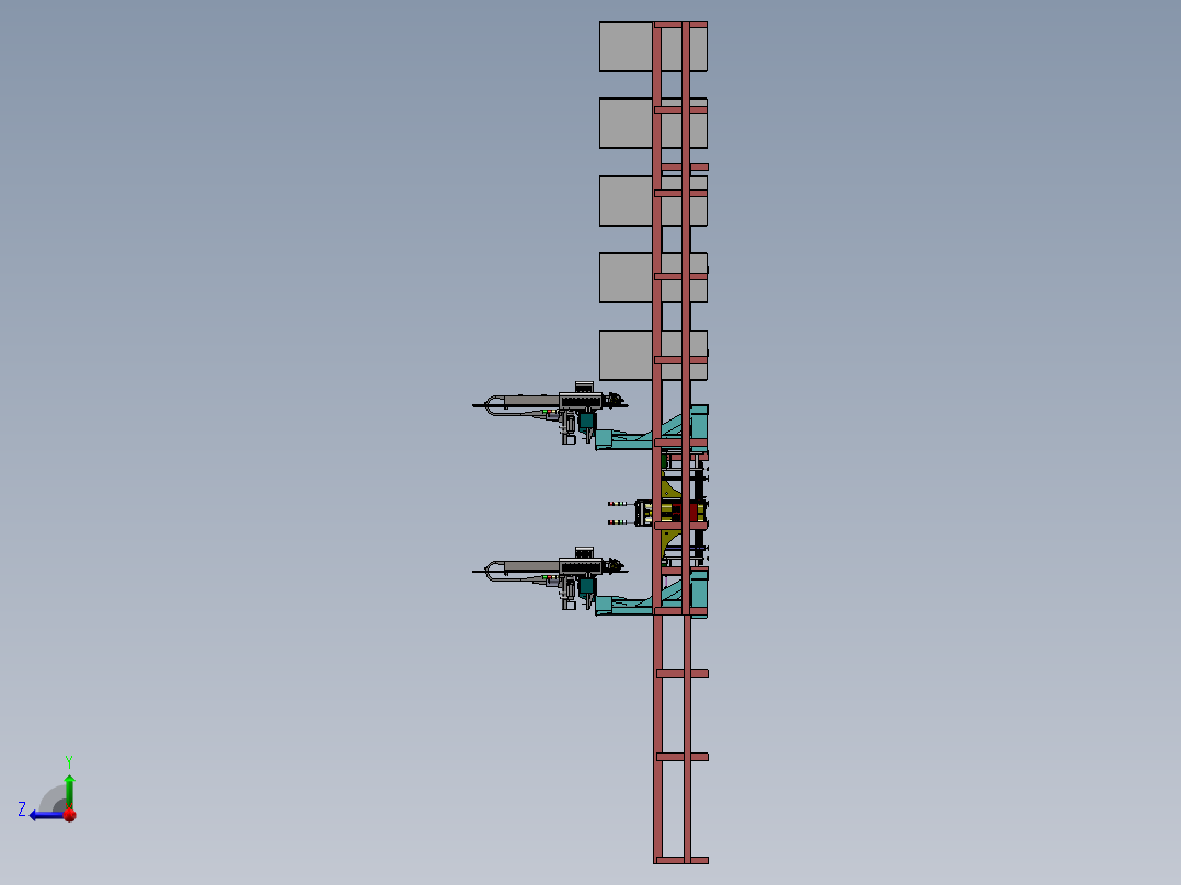 精密全自动电路贴片生产线设备设计右视图
