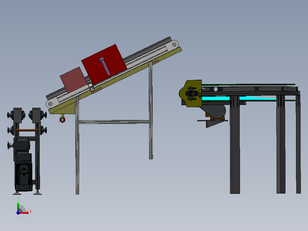 葛根自动切割设备sw17可编辑前视图
