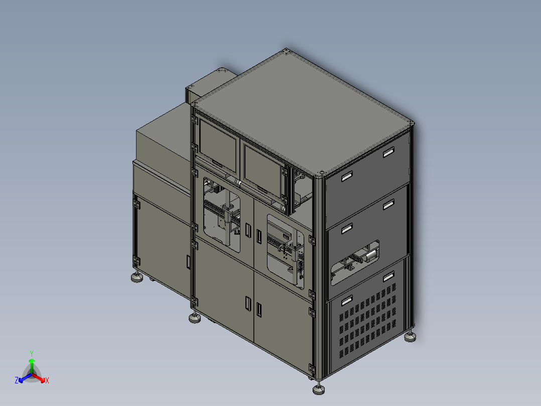 双列直插式电路测试机step正等轴测图