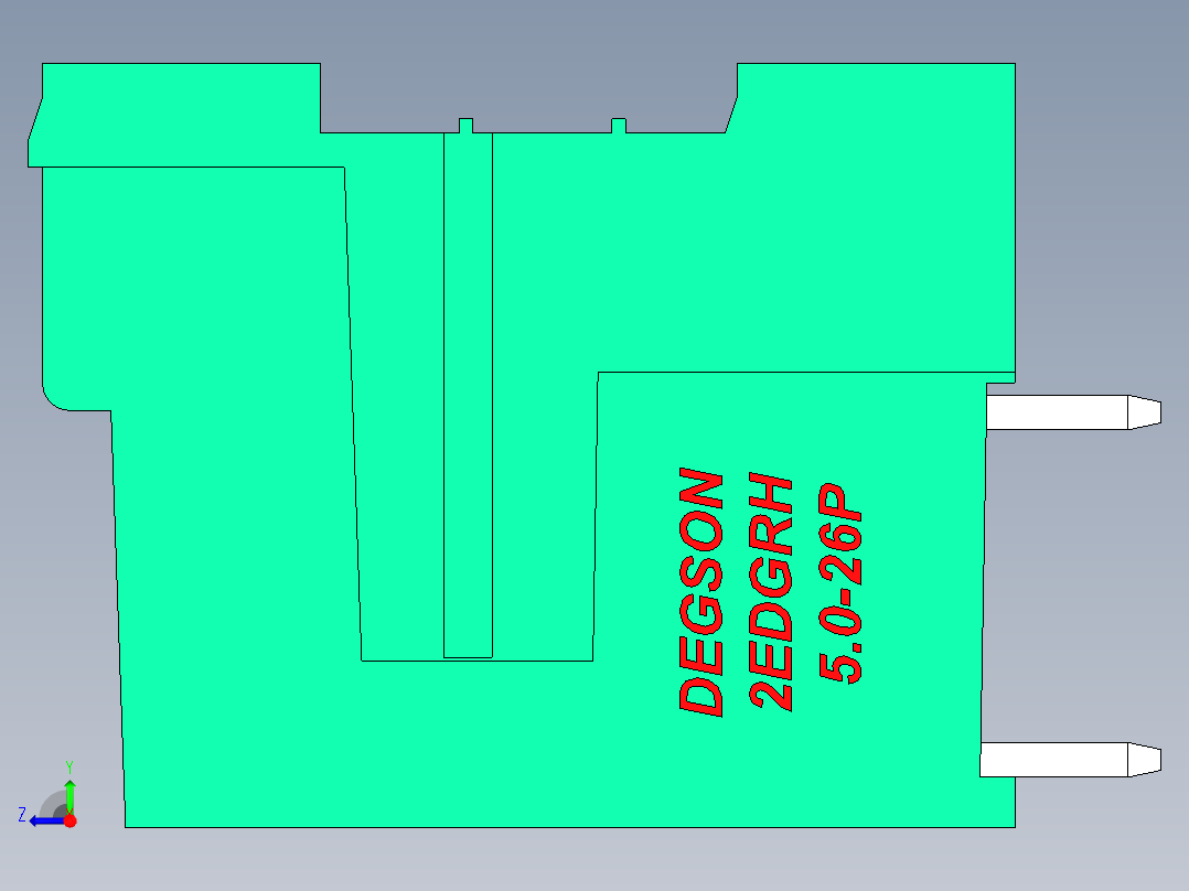 DEGSON 2EDG 系列 5.0mm 可插拔接线端子组-2EDGRH-5.0-26P-14-00AH右视图
