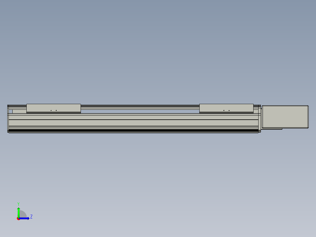 直线模组LHB21-L40-S700-BL设计图纸左视图