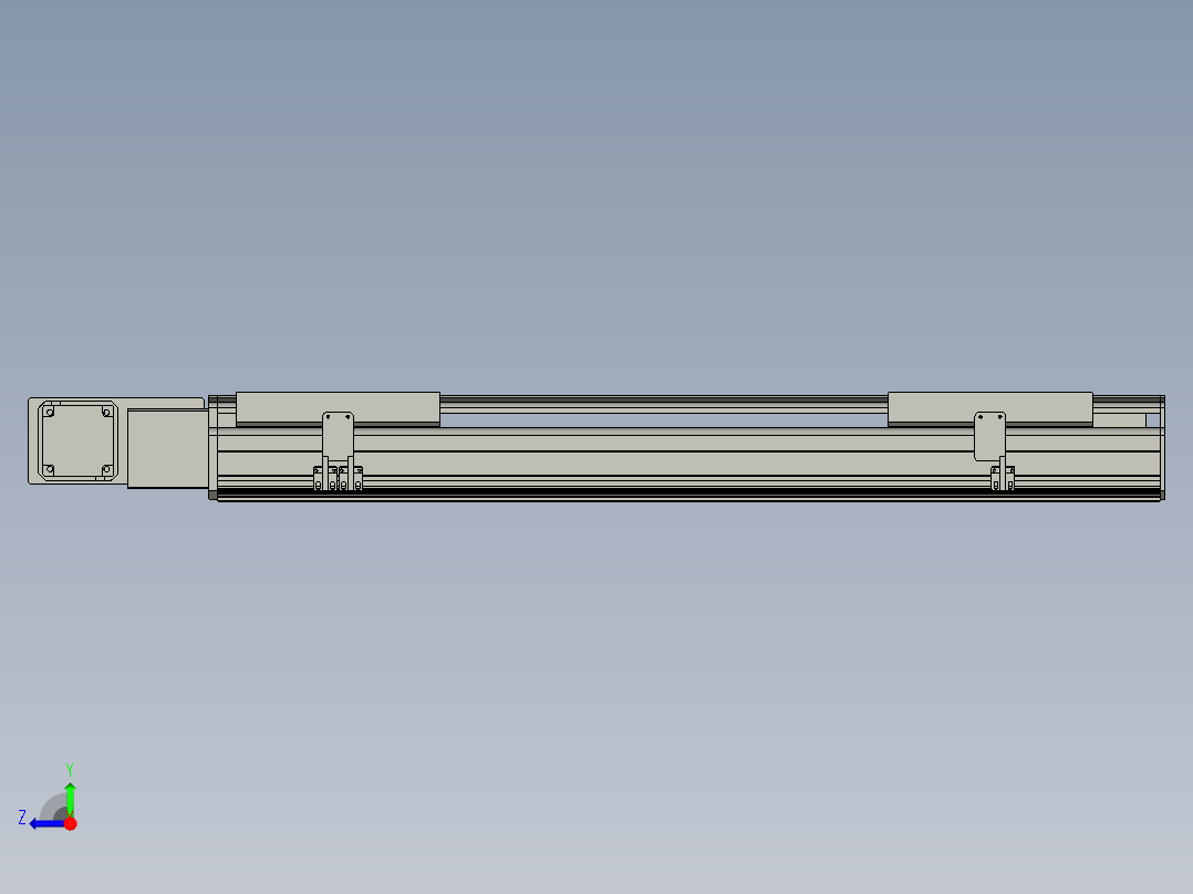 直线模组LHB21-L40-S700-BL设计图纸右视图