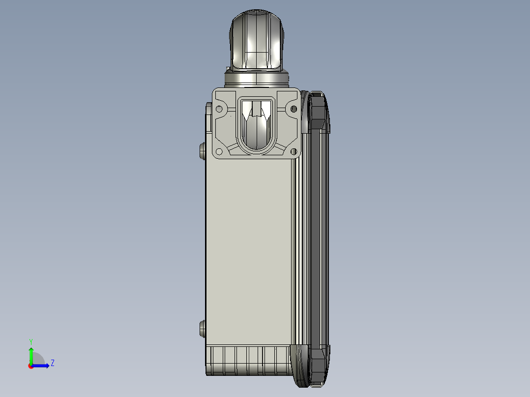 向下墙座+90度箱体连接器+控制箱左视图
