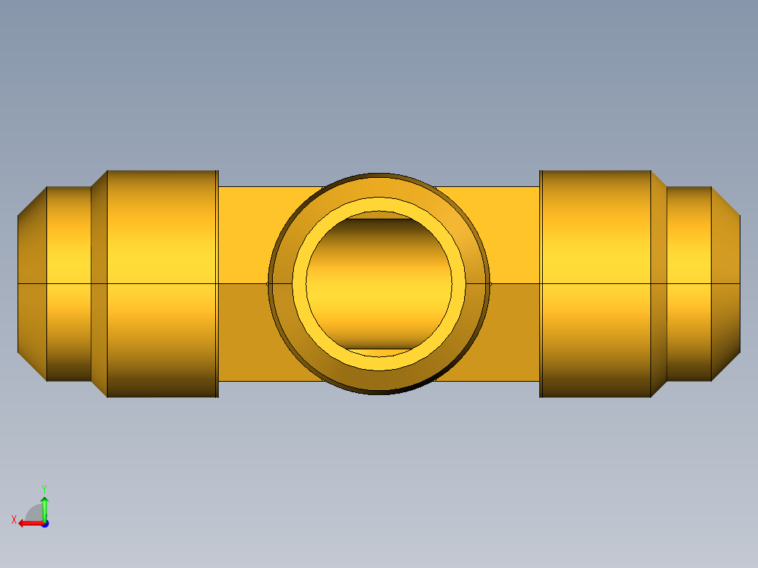 扩口式工业通用硬管接头Male Branch Tee 145F-10-8后视图