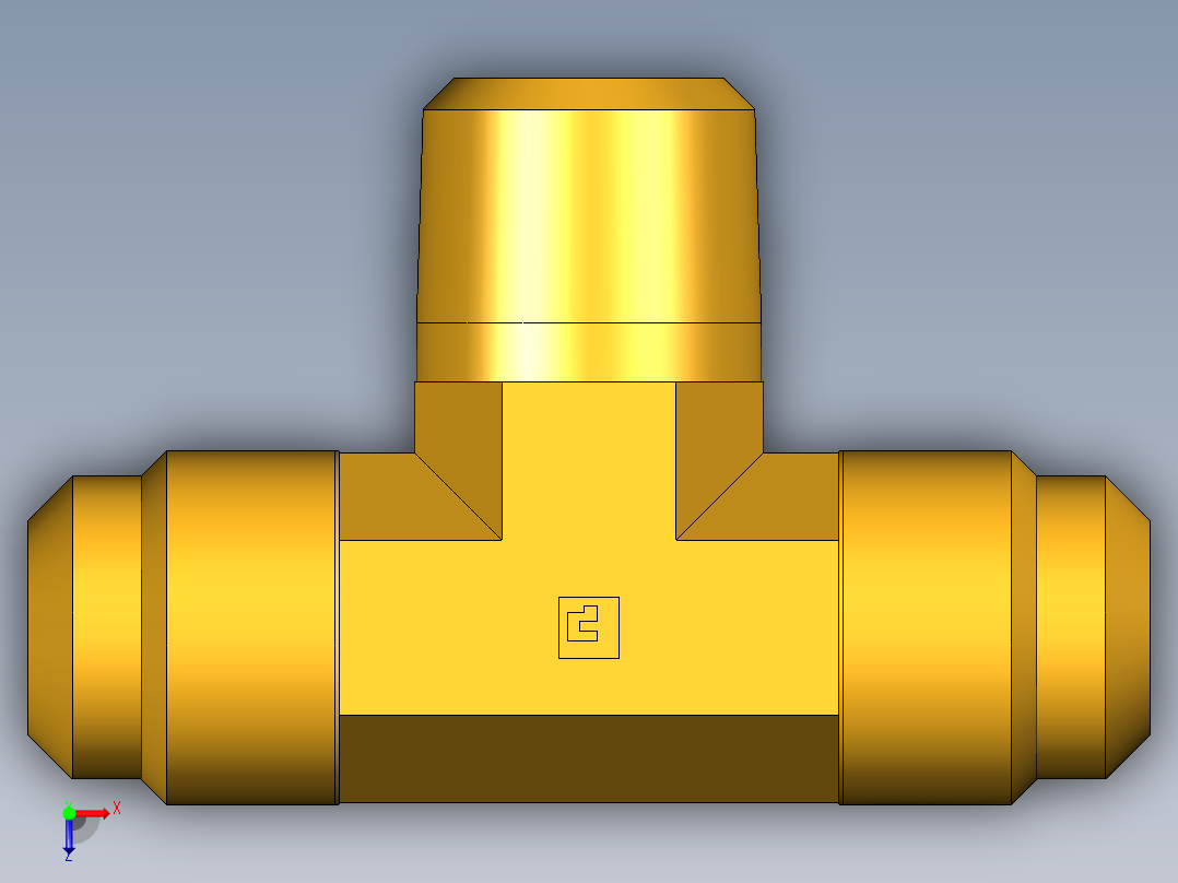 扩口式工业通用硬管接头Male Branch Tee 145F-10-8俯视图