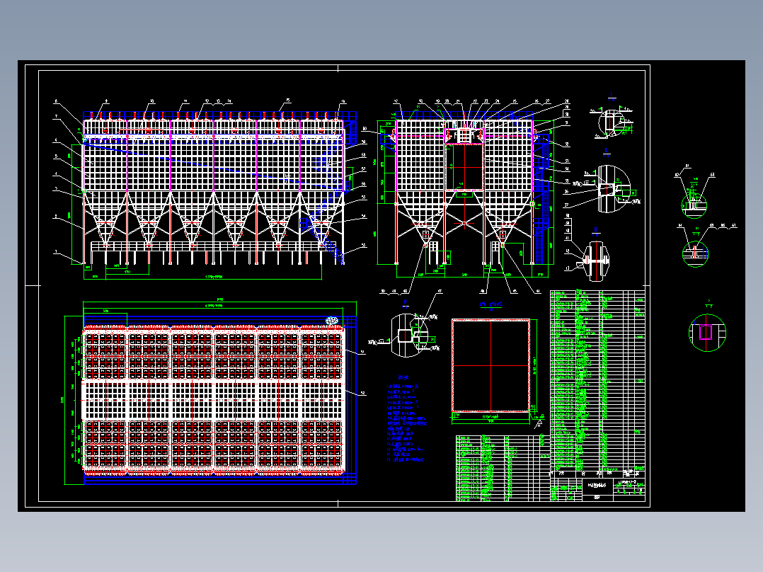 118种除尘器图纸袋式除尘器旋风除尘器脉冲除尘器图纸总装配图cad