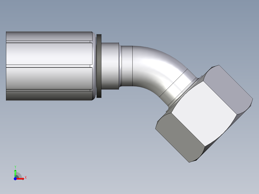 CE70系列-24°锥卡套轻型45°前视图