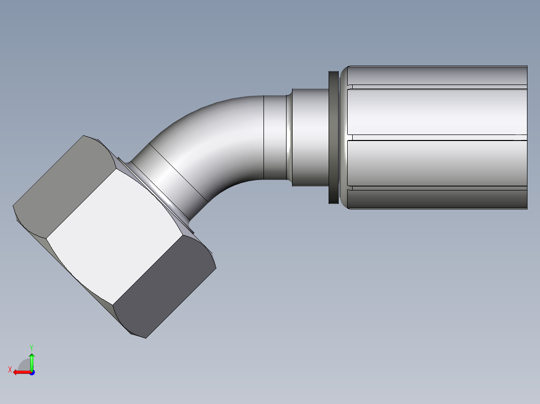 CE70系列-24°锥卡套轻型45°后视图