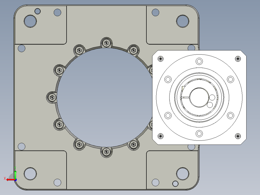 中空旋转平台KFN280115-L1-07-28-130-165加减速机后视图