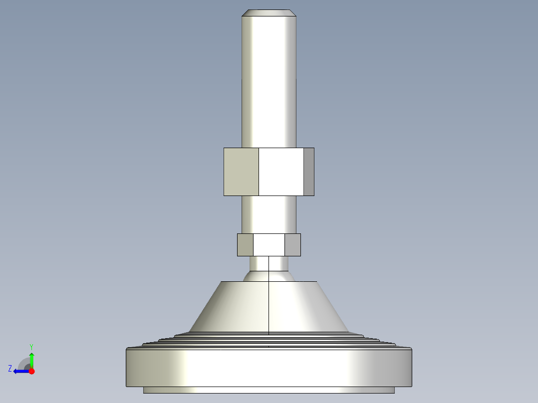 水平調整腳座(SUS製)LVA125-SUS-3D多系列多零件图纸模型右视图