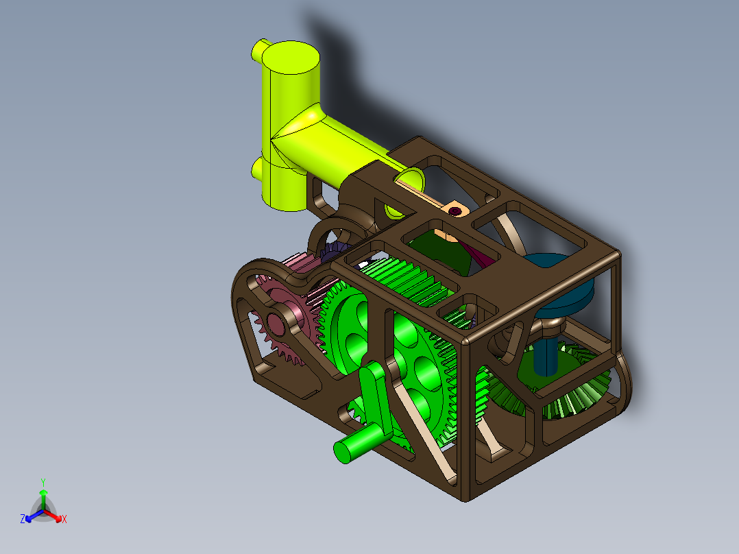 手摇抽水排水泵正等轴测图