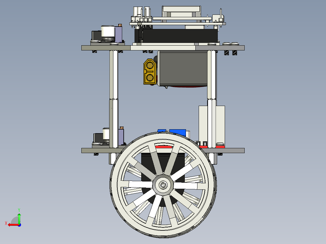 t双足自平衡小车3D图纸 STEP格式后视图