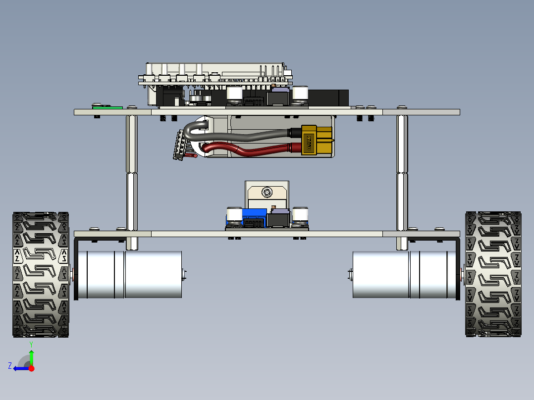 t双足自平衡小车3D图纸 STEP格式右视图