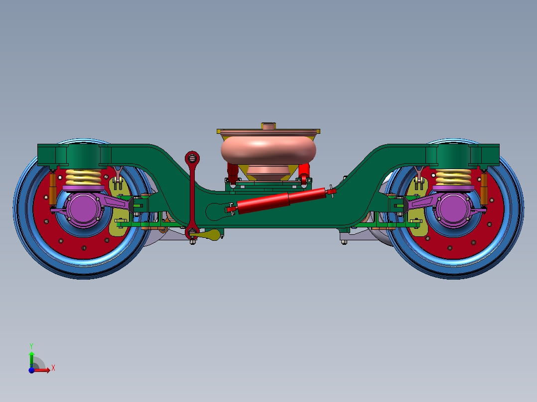 动车转向架模型SW2018前视图