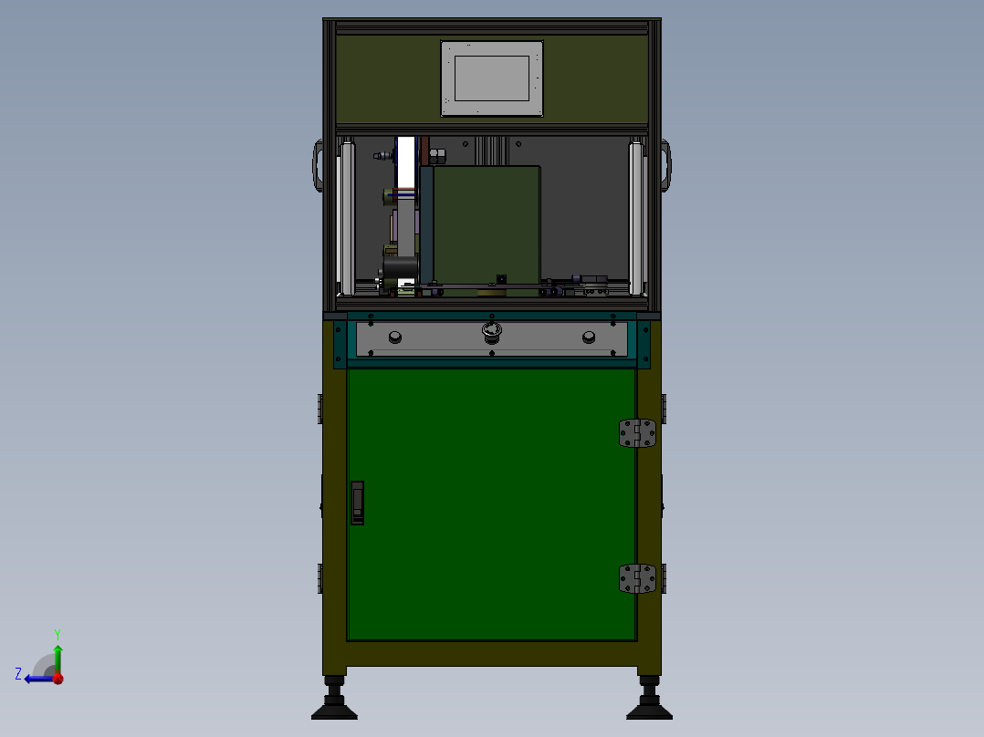 USB贴膜机 3D模型 非标自动化设备3D图纸3D模型右视图