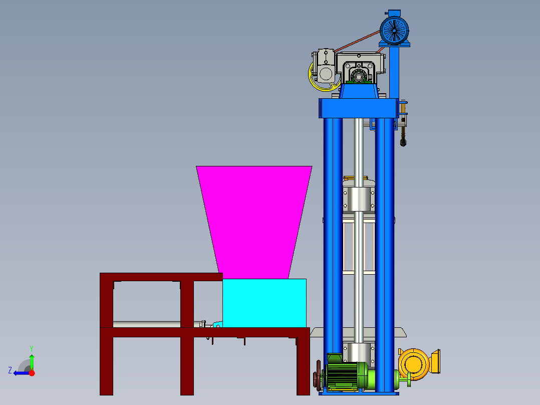砌块成型机creo3.0.zip右视图