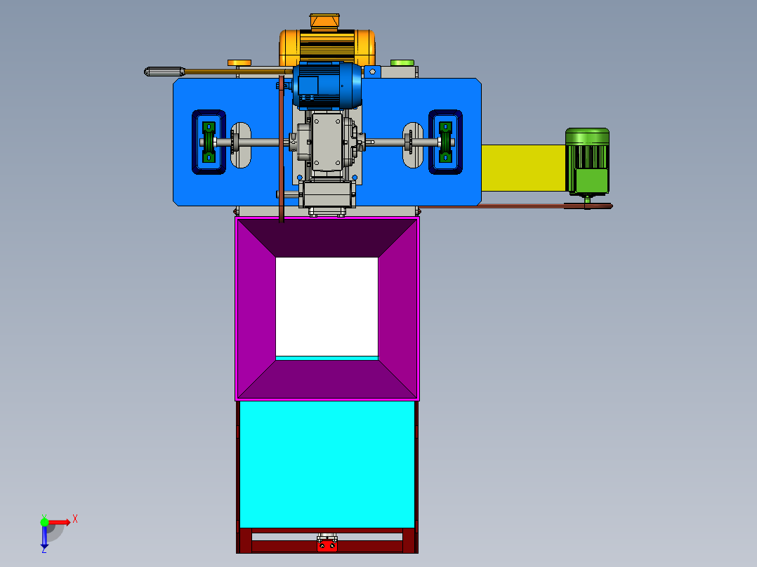 砌块成型机creo3.0.zip俯视图