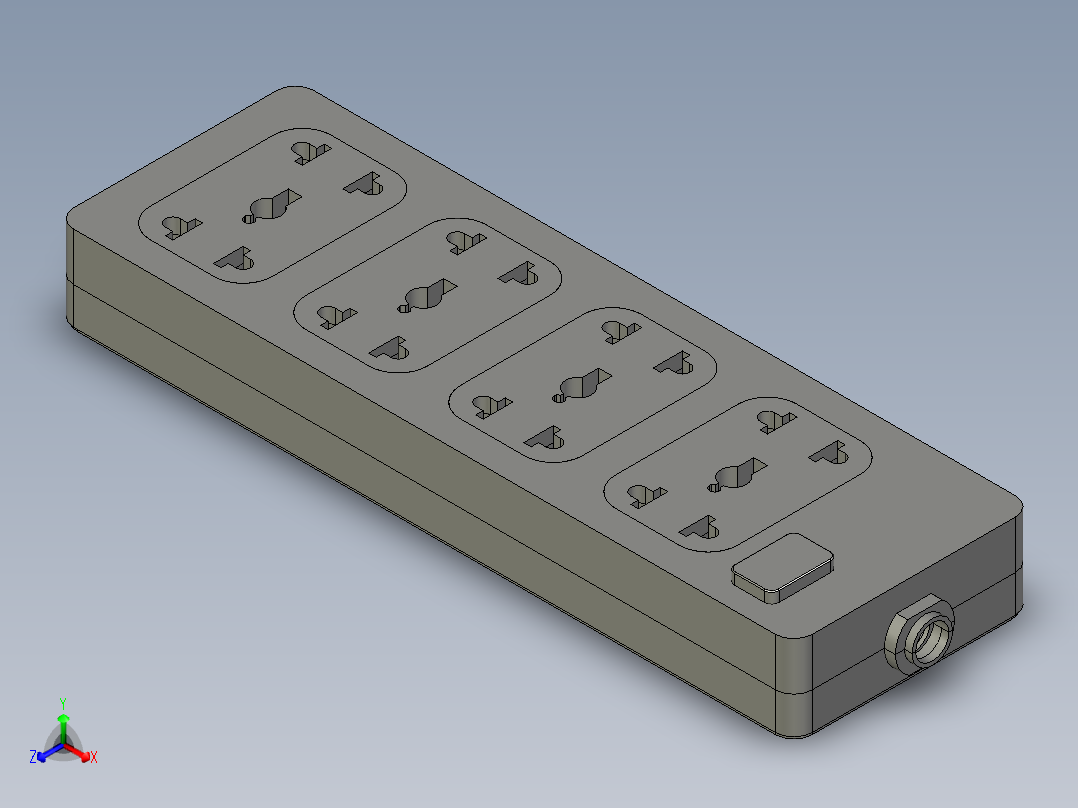 插排外形 SW STP正等轴测图