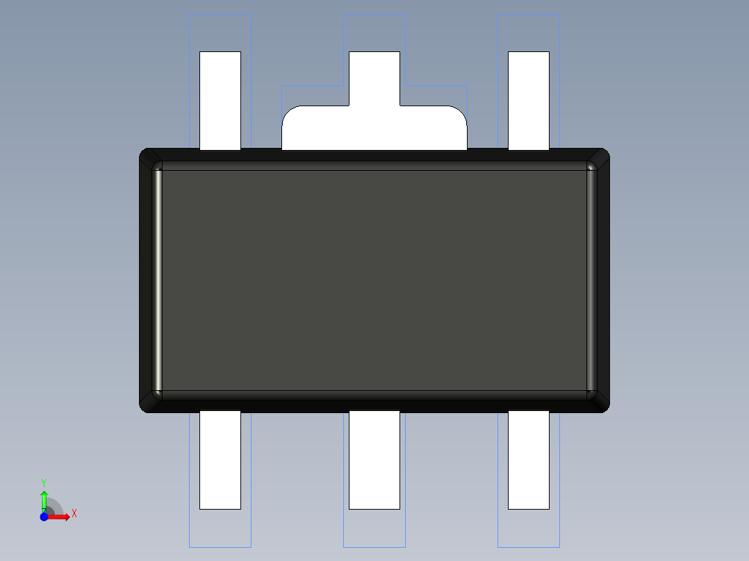 分立半导体元件封装-SOT89-5L前视图