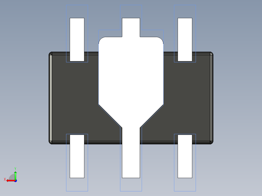 分立半导体元件封装-SOT89-5L后视图