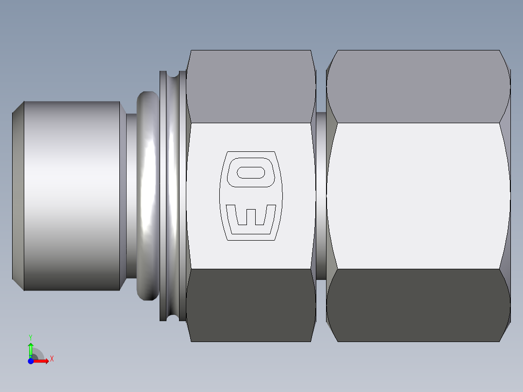 卡套式工业通用硬管接头EO_Swivel_connector_EGEO12SMCF前视图