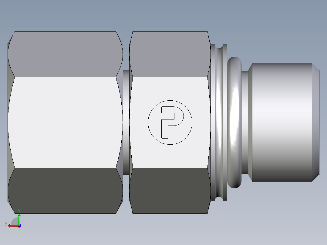 卡套式工业通用硬管接头EO_Swivel_connector_EGEO12SMCF后视图