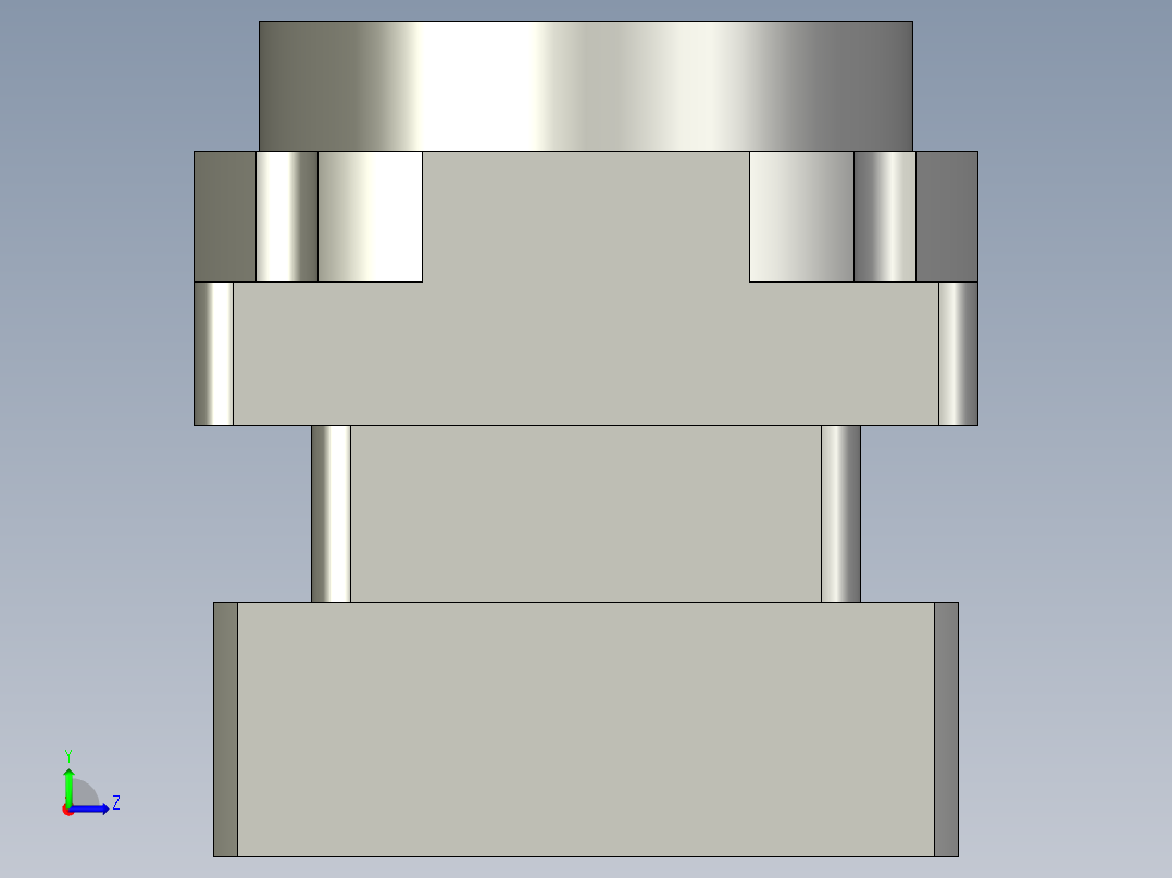 中空旋转平台KFN60-10模型(8-26 38.1-2 4-4.5-47.14-47.14)左视图