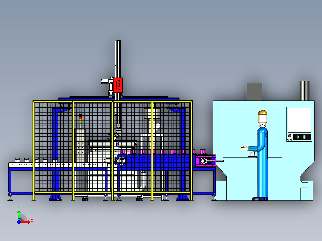 桁架机械手自动上下料step前视图