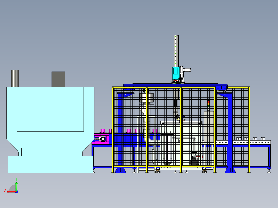 桁架机械手自动上下料step后视图