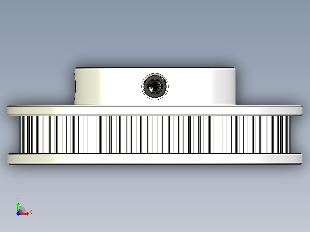 2GT滑轮，BF型，80齿，外径55毫米；6mm和10mm皮带宽度；8毫米、10毫米、12毫米和15毫米孔径前视图