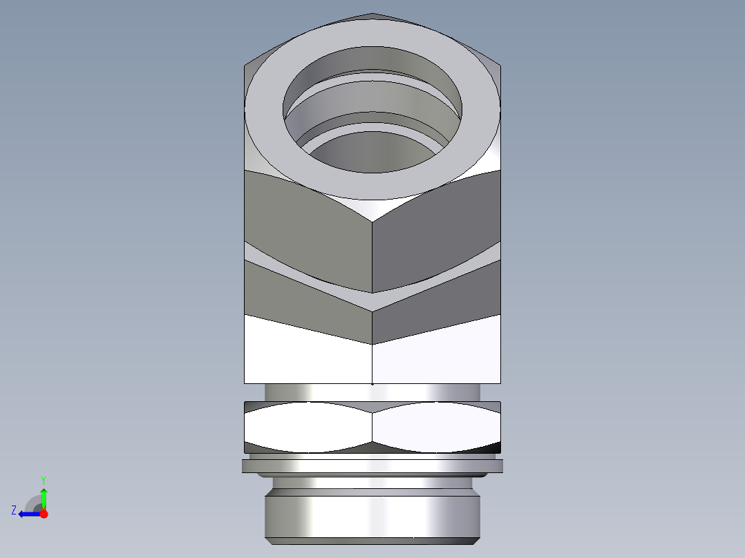 卡套式工业通用硬管接头EO_Adjustable_locknut_45_deg_elbow_VEE35LMCF右视图