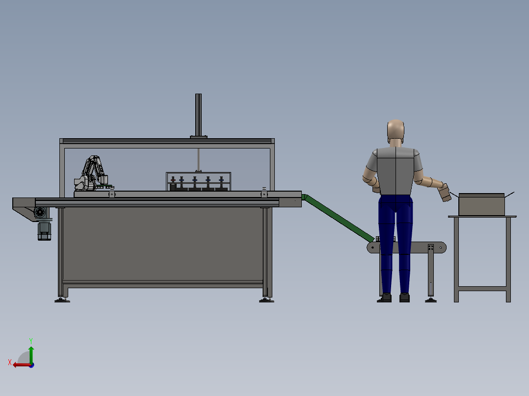 自动机器人零件去毛刺工艺后视图