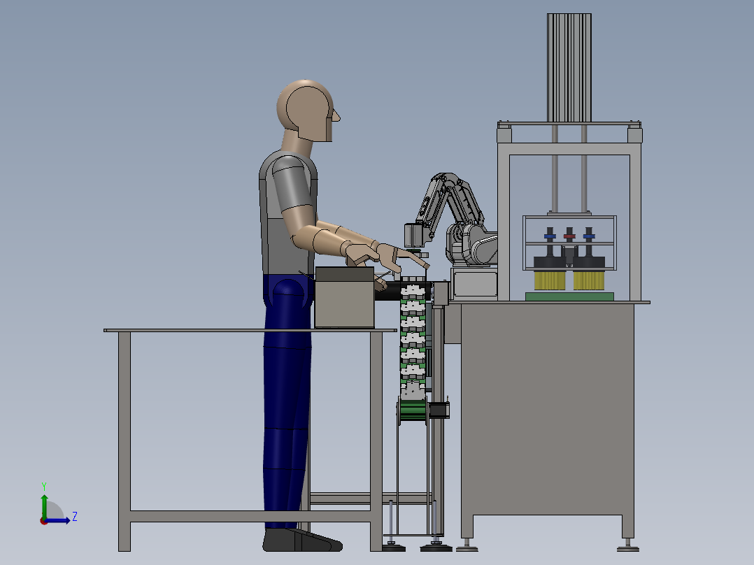 自动机器人零件去毛刺工艺左视图
