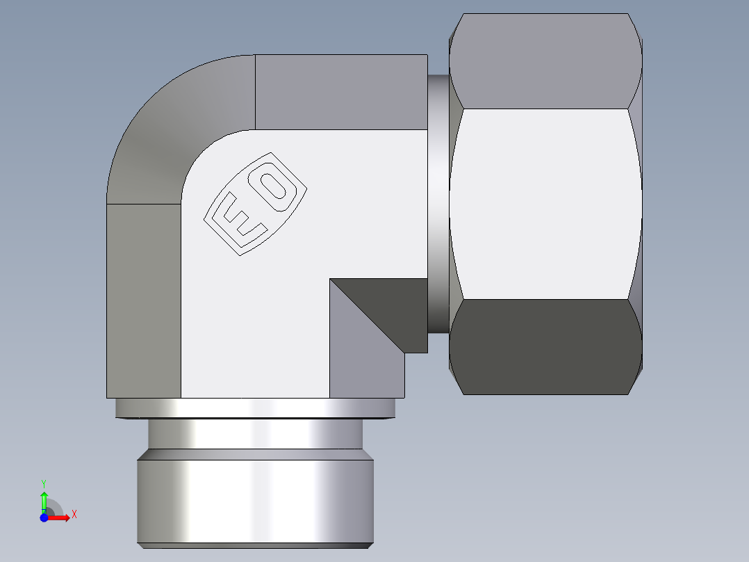卡套式工业通用硬管接头EO_Male_stud_elbow_WE25SMCF前视图