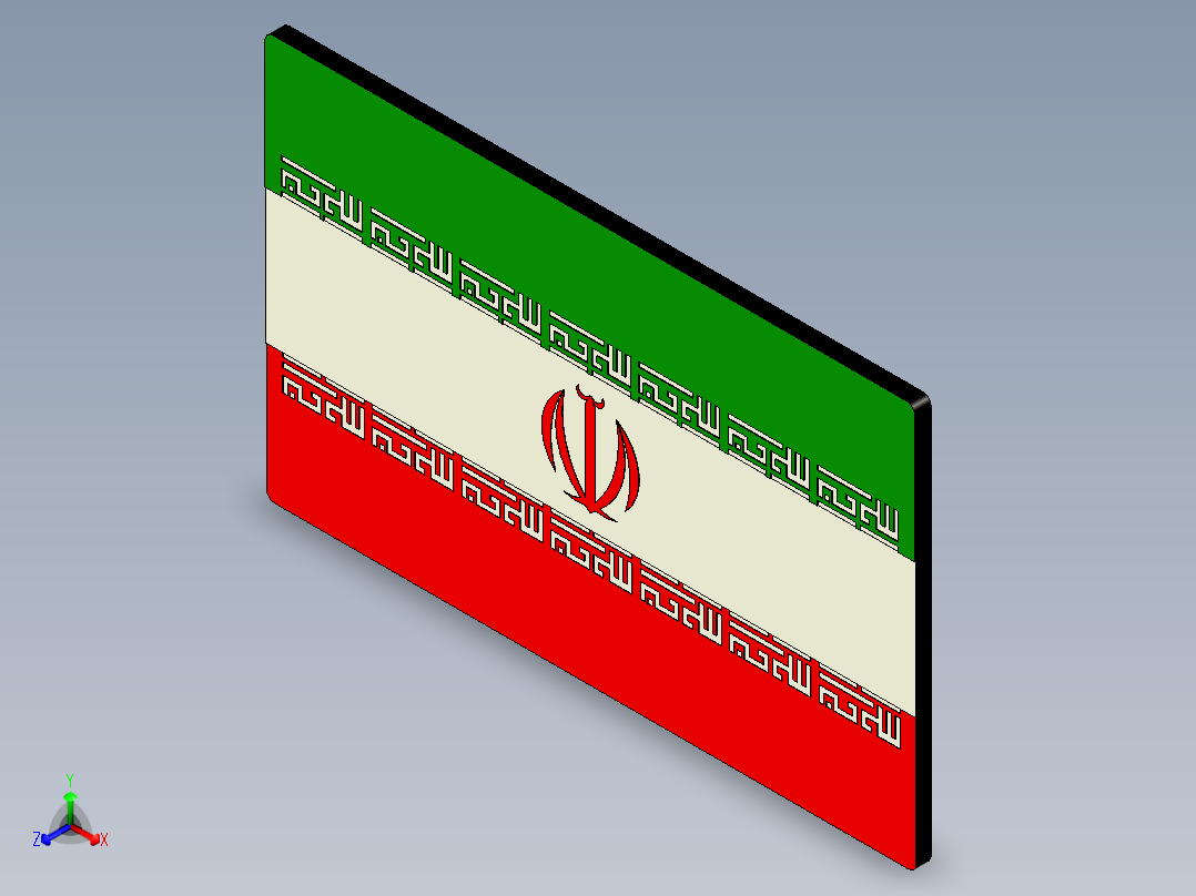 国旗-标志-配置器（参数）正等轴测图