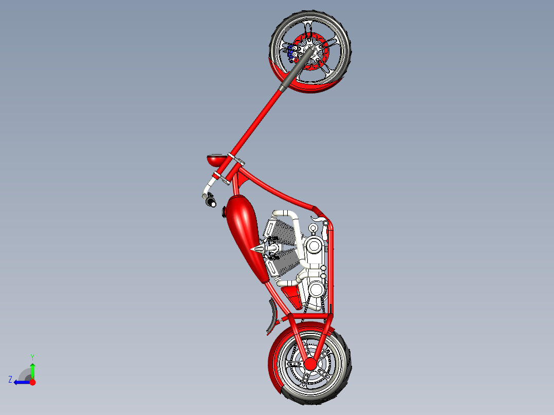 三轮摩托车--igs stp右视图