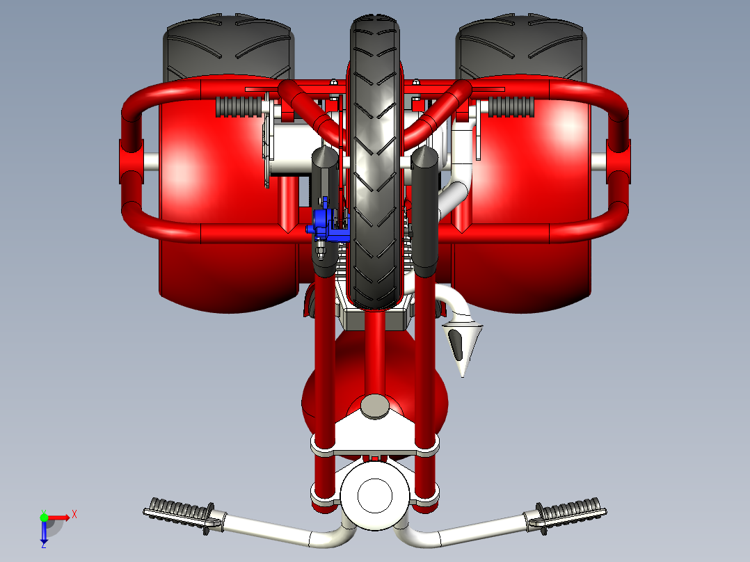 三轮摩托车--igs stp俯视图