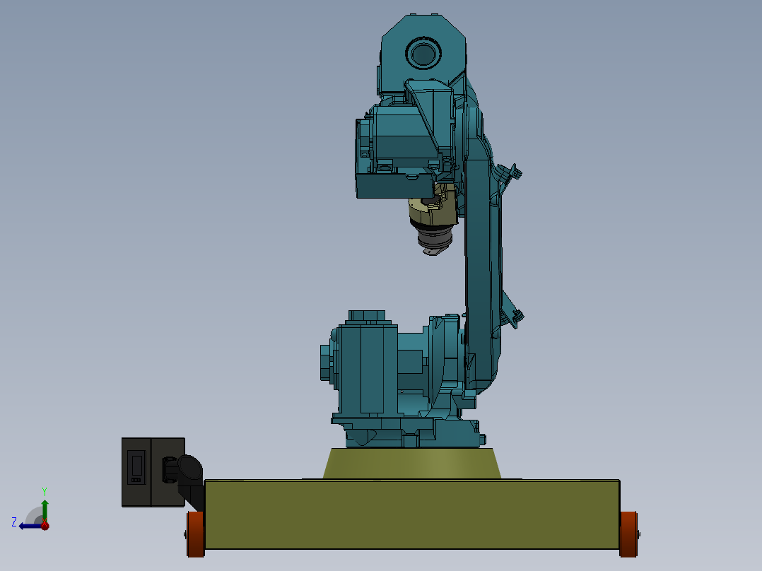 抓取机器人小车右视图