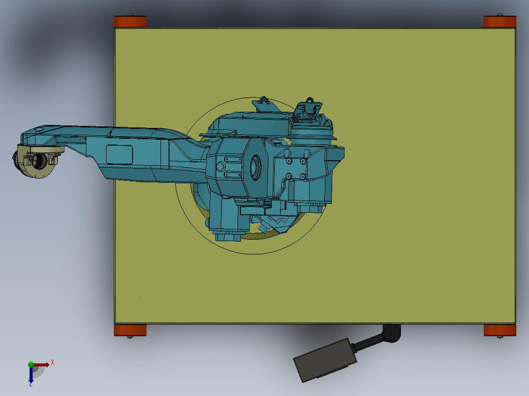 抓取机器人小车俯视图