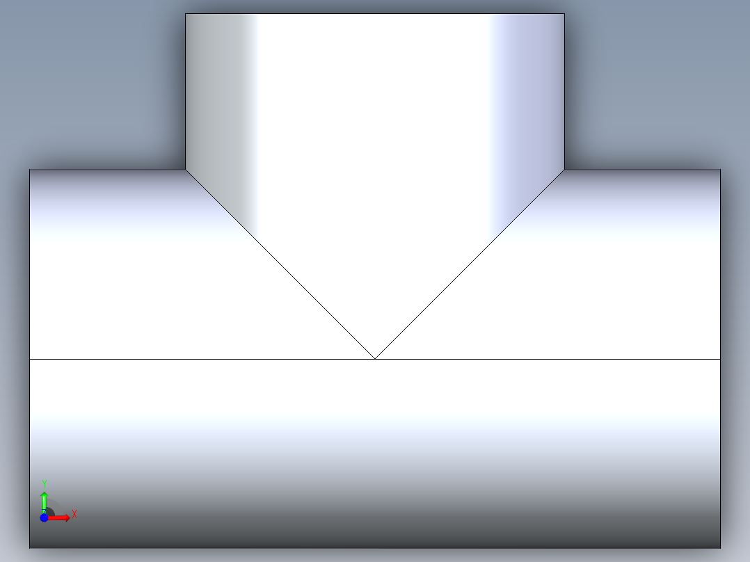 聚氯乙烯配件02A-Sch80_ReducingTee_SxSxS_801-250FB_2in x 1.25in前视图