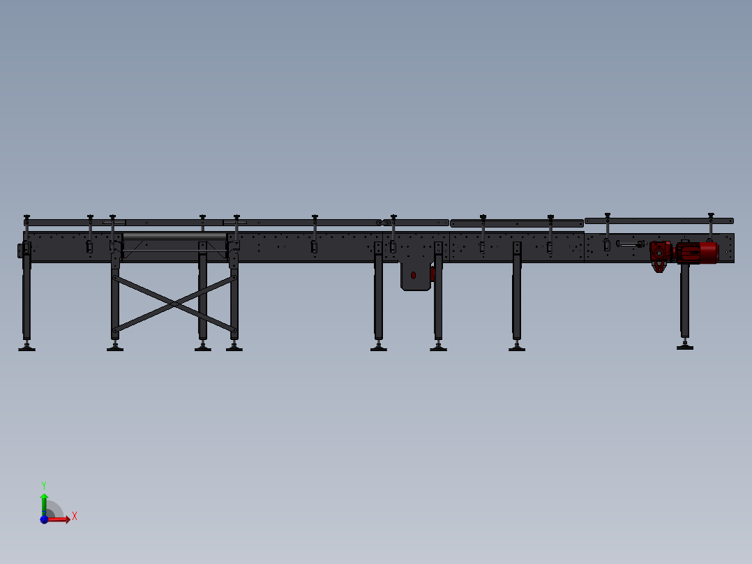 皮带滚筒输送机前视图