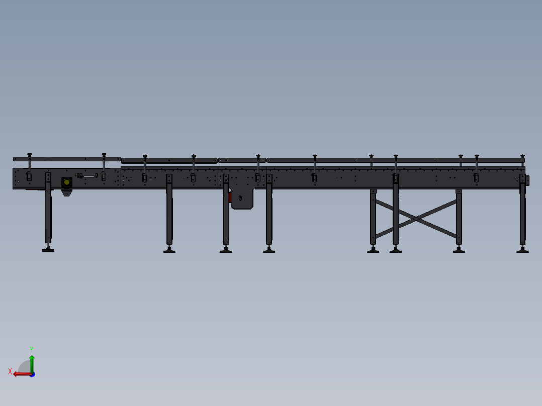 皮带滚筒输送机后视图