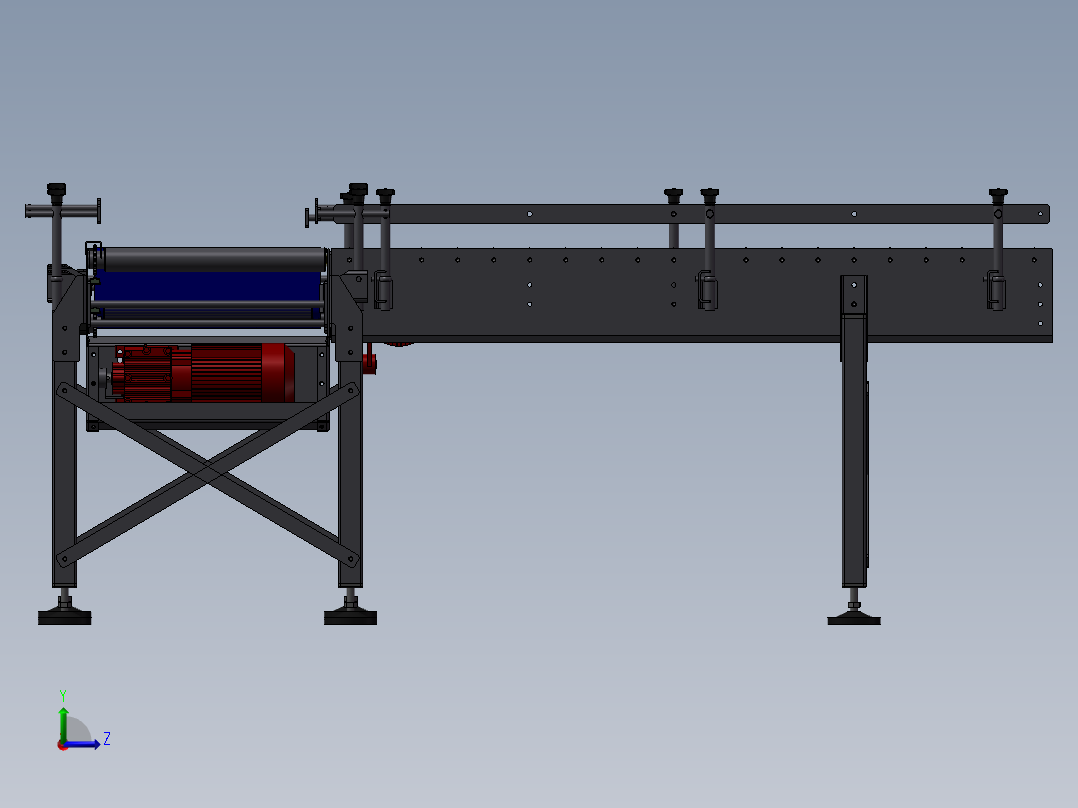 皮带滚筒输送机左视图
